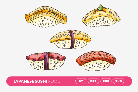 Doodle Japanese Sushi Food Vol 1: A Creative Asset for Authentic Fun
