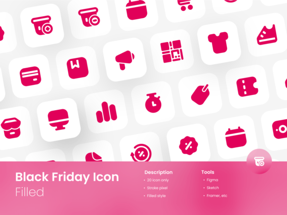 Enhancing Digital Narratives: The Strategic Value of the Black Friday Icon Set Filled Style