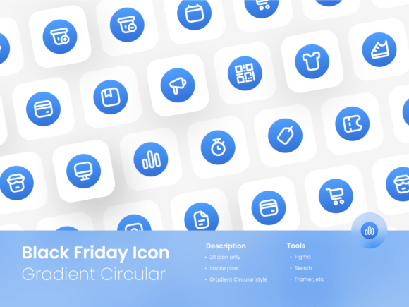 Evaluating the Circular Gradient Black Friday Icon Set: A Design Resource Analysis