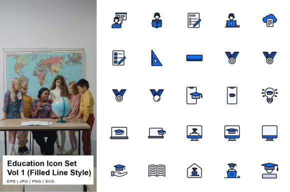 The Modern Creative Toolkit: Why Education Icon Set Filled Line Vol 1 Matters
