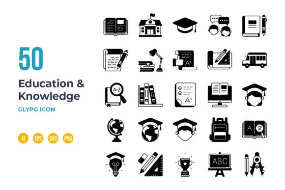 The Practical Value of a Glyph Icon Designed for Education and Knowledge