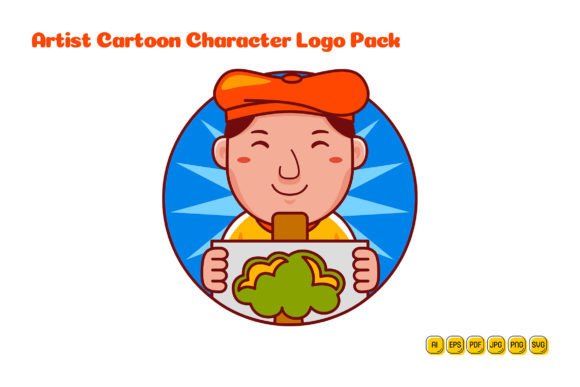 Unlock Creativity with Artist Cartoon Character Logo 05