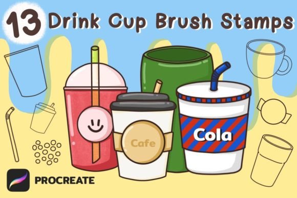 Unlock Digital Artistry with Drink Cup Brushes Stamp for Procreate